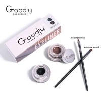 Black Eyeliner Gel Cream Set Long Lasting Professional Eyebrow Gel With Brushes